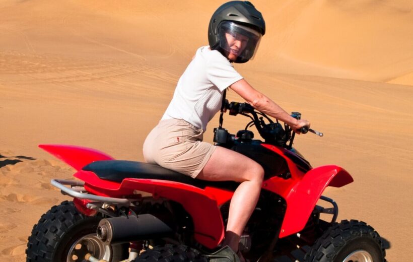 Quad Bike At Giza Pyramids At Sunset